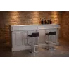 Comptoir de bar de 210cm, sur cette photo présenté en taupe, plateau zinc.