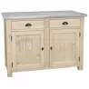 Meuble rangement de cuisine en pin massif et zinc, naturel, brut, Uninterieur