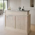 Meuble bar en 120cm, pin massif, zinc, Uninterieur, France
