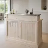 Meuble bar en 120cm, pin massif, zinc, Uninterieur, France