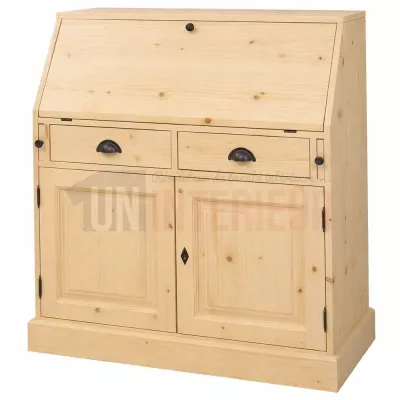 Bureau scriban dos d'âne en pin massif - Uninterieur, pin massif naturel
