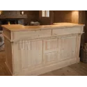 Comptoir de bar en pin 180cm, plateau pin massif, Uninterieur