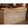 Comptoir de bar en pin 180cm, plateau pin massif, Uninterieur