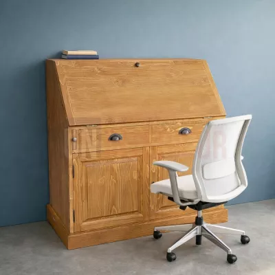 Une chaise bureau à hauteur réglable et confortable pour votre dos sera l'alliée parfaite de votre nouveau secrétaire en pin.