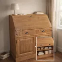 Un rangement intérieur optimisé, une allure typique du style anglais, ce scriban est une authentique pièce de notre collection.
