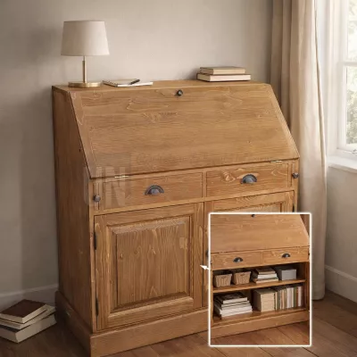 Un rangement intérieur optimisé, une allure typique du style anglais, ce scriban est une authentique pièce de notre collection.