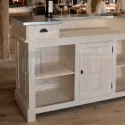 Comptoir bar en pin massif de 160cm, Chester, Uninterieur, depuis 1996 - Zinc