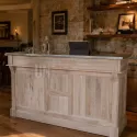 Meuble bar en chêne massif de 180cm avec plateau zinc - Uninterieur, l'excellence à la française