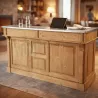 Comptoir de bar cire anglaise Uninterieur, pin massif et zinc