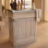 Petit bar en chêne massif 90cm - Zinc et pin massif, Uninterieur, France