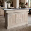 Pôle central de cuisine : îlot en pin massif - Uninterieur