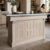 Pôle central de cuisine : îlot en pin massif - Uninterieur