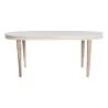 Table de Salle à Manger DKD Home Decor Blanc Doré Laiton Bois de manguier 180 x 90 x 76 cm