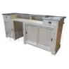 240cm solid pine bar counter for the hospitality industry with fridge compartment - Chester