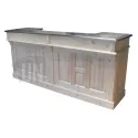 Comptoir de bar froid CHR en pin massif 240cm avec espace frigo - Chester