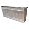 Comptoir de bar froid CHR en pin massif 240cm avec espace frigo - Chester