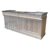 Comptoir de bar froid CHR en pin massif 240cm avec espace frigo - Chester