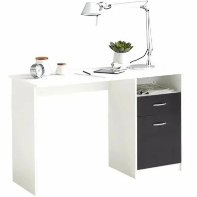 Bureau FMD JACKSON  Blanc Noir 123 x 76,5 x 50 cm Bois