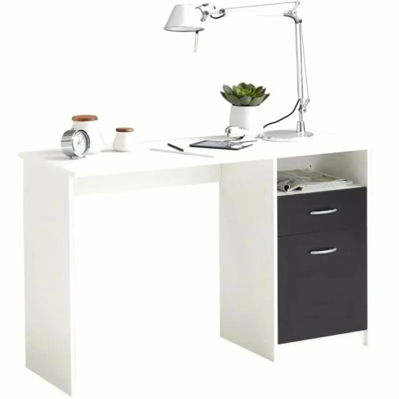 Bureau FMD JACKSON  Blanc Noir 123 x 76,5 x 50 cm Bois