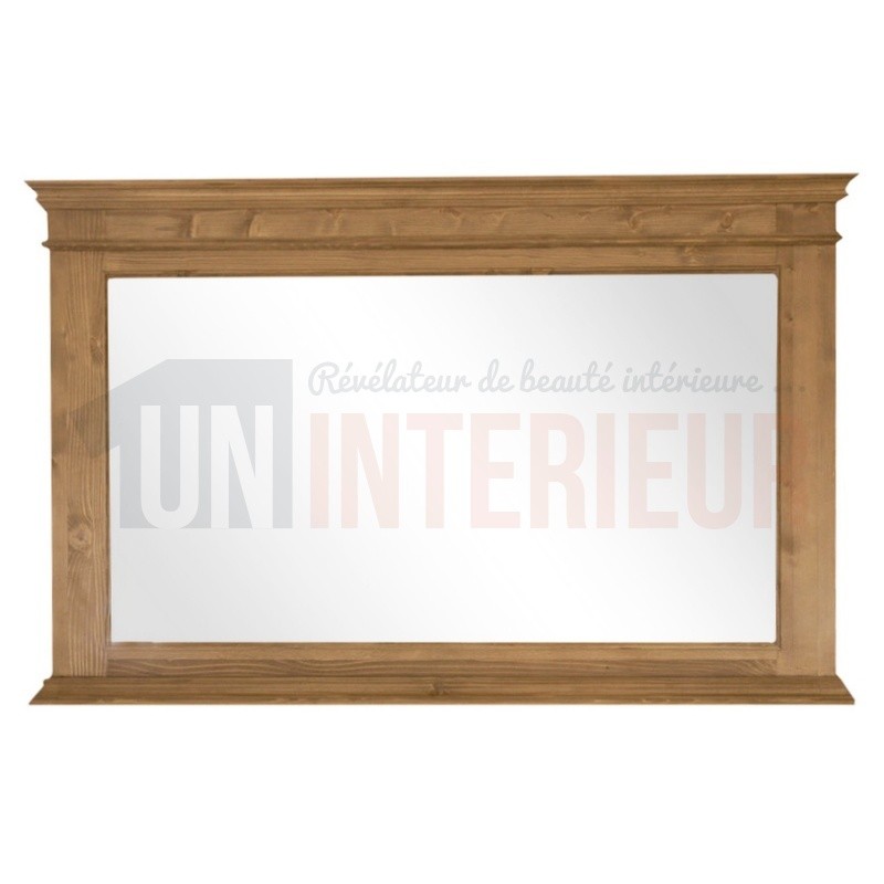 Grand miroir de salle de bain ou d'entrée en pin massif - Directory