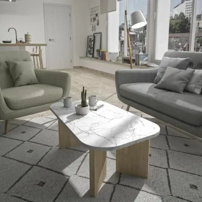 Table Basse Blanc 105 x 58 x 39 cm