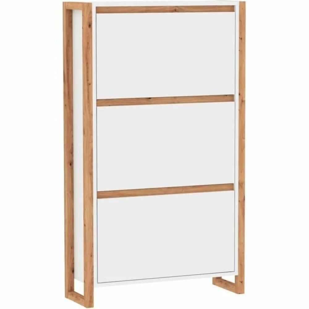 Range-chaussures Blanc Chêne 70 x 25 x 125 cm