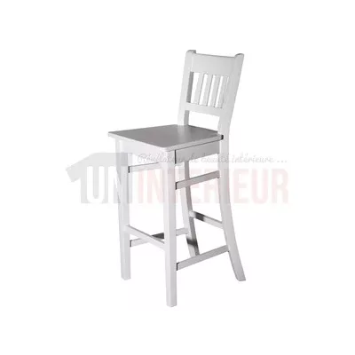 Tabouret de bar en pin massif avec dossier - Chester