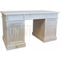 Bureau 140cm en pin massif équipé de 3 tiroirs et 2 portes - President