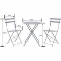 Ensemble Table + 2 Chaises Gris