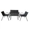 Marbueno Set Table et Chaises de Jardin Acier Noir Textilène 10468