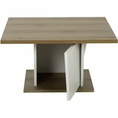 Table Basse Diagone Blanc Chêne 69 x 69 x 38 cm
