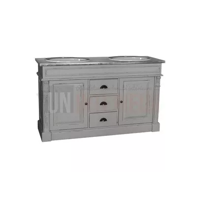 Meuble bain en pin massif, 2 vasques - Chester