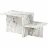 Table Basse Harmony Blanc Gris 80 x 40 x 40 cm Marbre