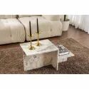 Table Basse Harmony Blanc Gris 80 x 40 x 40 cm Marbre