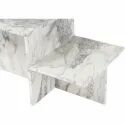 Table Basse Harmony Blanc Gris 80 x 40 x 40 cm Marbre