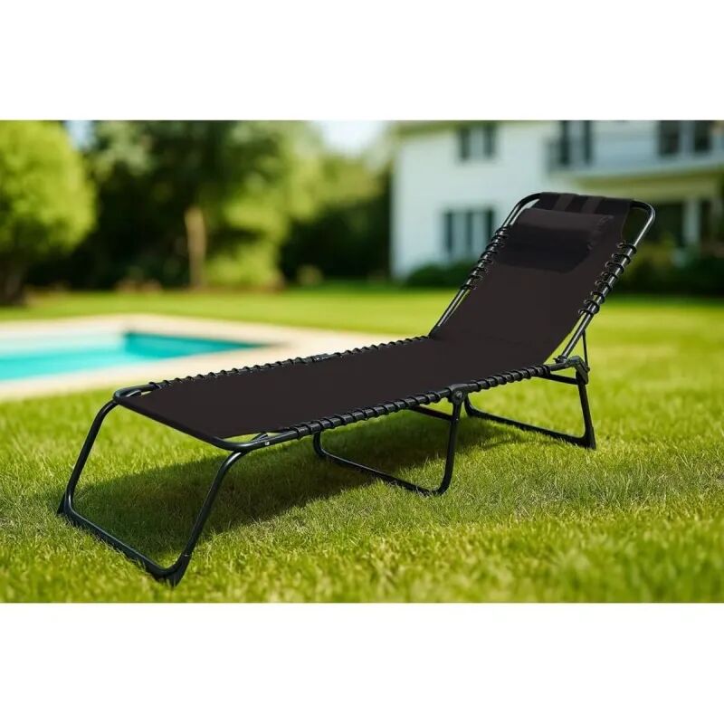 Chaise longue Marbueno Noir 190 x 27 x 58 cm