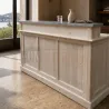 Bar passe plat ou caisse, en pin massif et zinc, Uninterieur
