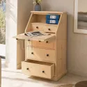 Bureau en pin massif dos d'âne 65cm - Idéal pour le télétravail - Uninterieur