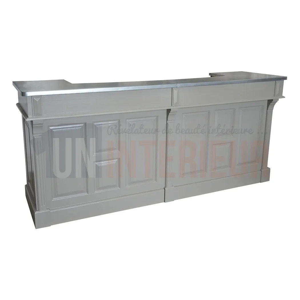 Grand comptoir de bar de 240cm en pin massif - Chester