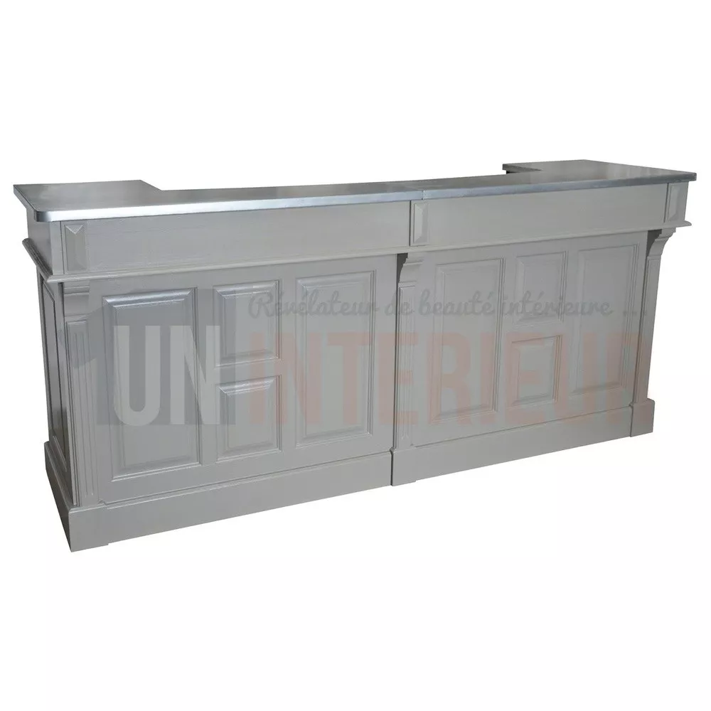 Grand comptoir de bar de 240cm en pin massif - Chester