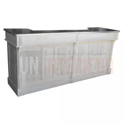 Grand comptoir de bar de 240cm en pin massif - Chester
