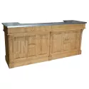 Grand comptoir de bar de 240cm en pin massif - Chester
