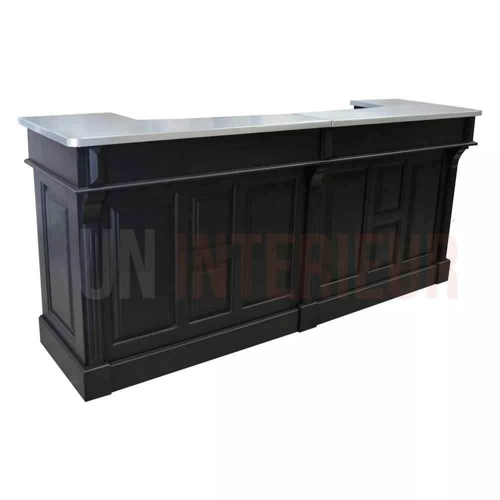 Grand comptoir de bar de 240cm en pin massif - Chester