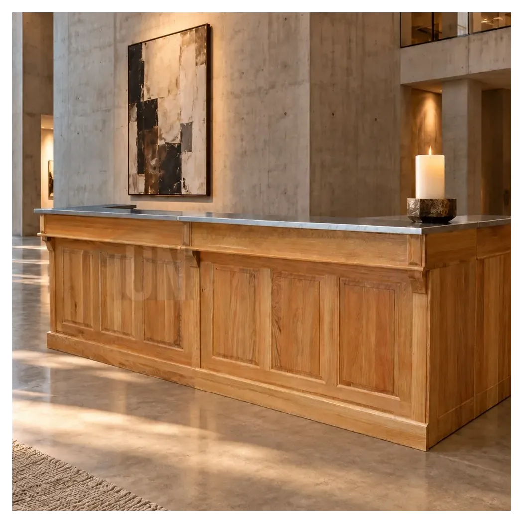 300cm x 140cm corner bar cabinet in solid oak - Commercial use