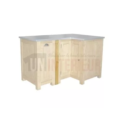 Meuble four en pin massif et plaque cuisson - Overhang