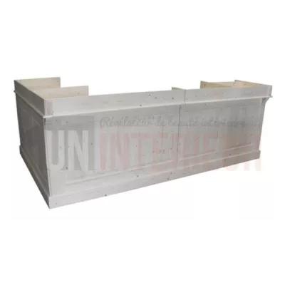 Meuble bistrot sur-mesure en pin massif 300cm, 3 parties
