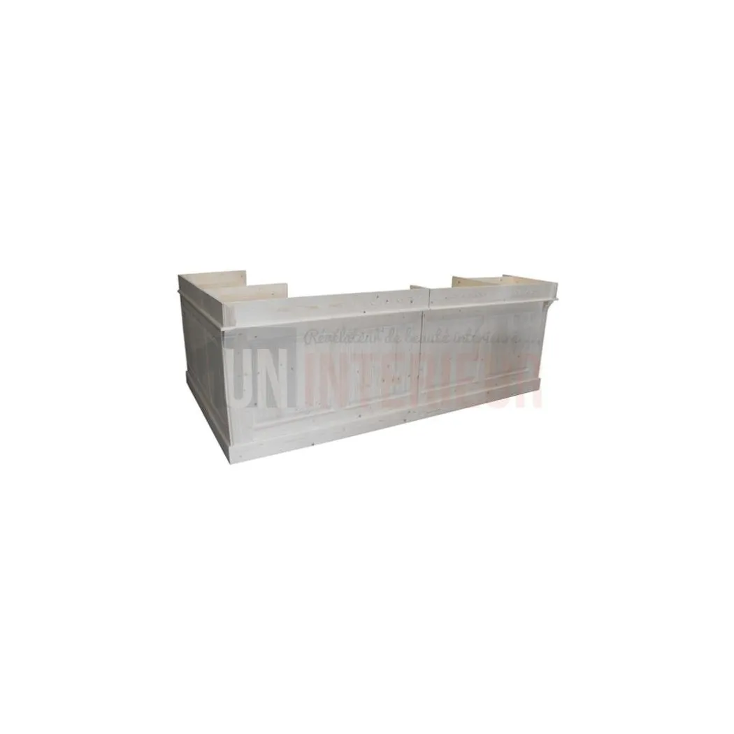 Meuble bistrot sur-mesure en pin massif 300cm, 3 parties