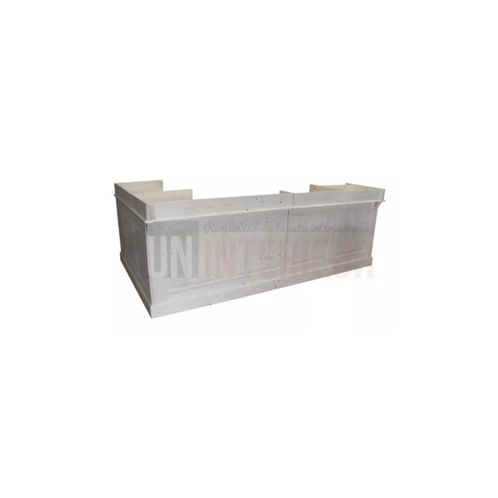 Meuble bistrot sur-mesure en pin massif 300cm, 3 parties