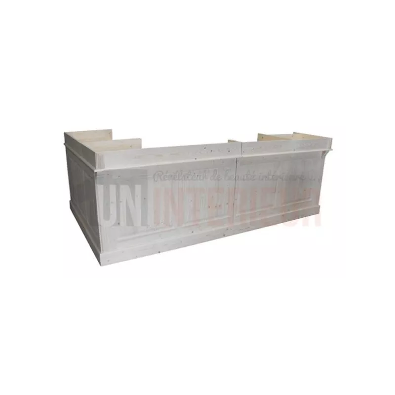 Meuble bistrot sur-mesure en pin massif 300cm, 3 parties