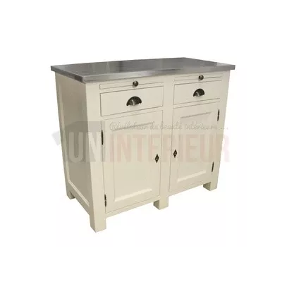 Meuble bistrot sur-mesure en pin massif 300cm, 3 parties